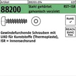 Linsenkopfschraube F&uuml;r Kunstoffe Vg 2,5x5 Stahl Galvanisch Verzinkt T8 1000 Stk
