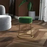 Runder Hocker Gr&uuml;n Samt Vidaxl