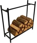 Brennholzregal, Metall, Schwarz, Massiv, Loft-stil, 110 X 110 X 35 Cm Begryf
