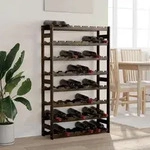 Weinregal F&uuml;r 56 Flaschen Schwarz Massivholz Kiefer Vidaxl