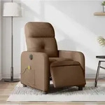 Massagesessel Elektrisch Braun Stoff - Vidaxl