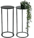 2x Dandibo Blumenhocker Metall Schwarz Rund 60 Cm Blumenst&auml;nder Beistelltisch...