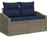 Gartensofa Grau 123 X 62 X 69cm Poly-rattan Vidaxl