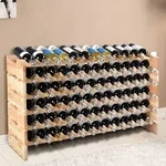 Costway - Weinregal F&uuml;r 72 Flaschen, Stapelbar, Kieferholz, Flaschenregal