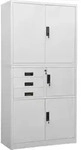 B&uuml;roschrank Hellgrau 90x40x180 Cm Stahl Vidaxl