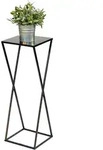 Blumenhocker Metall Schwarz Eckig 68 Cm Blumenst&auml;nder Beistelltisch 437 Blumens&auml;ule
