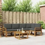Vidaxl Outdoor Sofa Set With Cushion 6 Pcs Natural And Anthracite