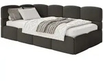 Selsey Cloudy &ndash; Jugendbett 120 Cm, Bettkasten, Boucl&eacute;, Kopfteil Links, Braun
