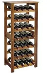 Relaxdays Weinregal, 28 Flaschen, Akazienholz, 91,5 X 43 X 22 Cm, Weinhalter F&uuml;r