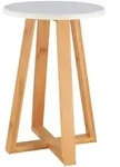 Tendance - Hocker Mit Bambusbeinen Und Weisser Mdf-platte - Weisser Bambus