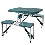 Vidaxl - Campingtisch Mit 4 Hockern Klappbar Aluminium Extra Leicht Gr&uuml;n
