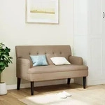 Sitzbank Mit R&uuml;ckenlehne Cappuccino 112x65,5x75 Cm Kunstleder Vidaxl