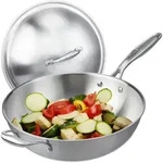 Wok, &Oslash; 32 Cm, Edelstahl Unbeschichtet, Gas-, Elektro-, Induktionsherd, Wokpfanne Mit