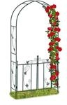 Rosenbogen Mit T&uuml;r, Garten Rankhilfe Kletterpflanzen, Torbogen Metall, Wetterfest,