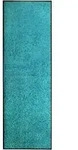 Fu&szlig;matte Waschbar Cyan 60x180 Cm Vidaxl