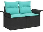Garten-sofa Mit Kissen 141 X 62 X 69 Cm Poly-rattan Vidaxl