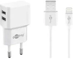 Goobay - Apple Lightning Dual-ladeset (12 W), Netzteil Mit 2x Usb-anschl&uuml;ssen, Apple