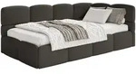 Selsey Cloudy &ndash; Jugendbett 120 Cm, Bettkasten, Boucl&eacute;, Kopfteil Rechts, Braun