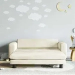 Kindersofa Mit Hocker Creme 100x50x30 Cm Samt Vidaxl