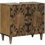Vidaxl Bathroom Sink Cabinet Brown 62 X 33 X 58 Cm Solid Mango Wood