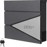Ml-design Briefkasten Anthrazit/silber, Edelstahl Pulverbeschichtet, 37x37 Cm,