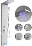 Vevor Duschpaneel-turmsystem (5 Modi) Mit Regenwasserfall-duschkopf & Led,...