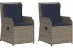 Gartenbank 2 Pcs Grau Poly-rattan Vidaxl