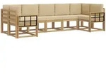 Outdoor-sofagarnitur Mit Kissen 7 Pcs Wei&szlig; Und Beige Vidaxl