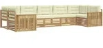 Outdoor-sofagarnitur 7 Pcs Wei&szlig; Und Creme Massivholz Akazie Vidaxl