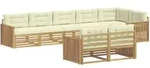 Outdoor-sofagarnitur 8 Pcs Wei&szlig; Und Creme 406 X 168,5 X 73 Cm Vidaxl