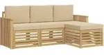 Outdoor-sofagarnitur 4 Pcs Wei&szlig; Und Beige 189,5 X 122,5 X 73 Cm Vidaxl