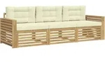 Outdoor-sofagarnitur 3 Pcs Wei&szlig; Und Creme Massivholz Akazie Vidaxl