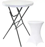 Stehtisch Mit Husse Partytisch Klappbar &Oslash; 80 Cm H&ouml;he 110 Cm In Wei&szlig; Mit