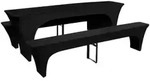 3 Slipcovers For Beer Table And Benches Stretch Black 220 X 70 X 80 Cm