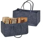 Kaminholztasche Aus Filz, 2er Set, 28 L Volumen, Xxl Filztasche, F&uuml;r Kaminholz,