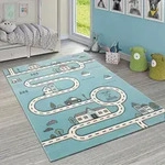 Paco Home - Kinderteppich Kinderzimmer Modern Lernteppich Stra&szlig;e Auto Haus...