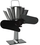 Ofenventilator W&auml;rmebetrieben 2 Bl&auml;tter Schwarz Vidaxl
