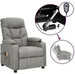 Massagesessel Elektrisch Hellgrau Stoff Vidaxl