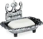 Relaxdays Seifenschale, Antikes Design, Eckiger Seifenhalter Aus Gusseisen,