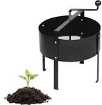 Relaxdays Gartensieb, Handkurbel, &Oslash; 40 Cm, Erde, Steine, Sand, Stahl, Stehend,