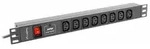 Lanberg Pdu 1u 8x Iec C13 Steckdosenleiste Schwarz 48,3 Cm