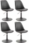 Clp - 4er Set Esszimmerst&uuml;hle Maverick Kunstleder Schwarz Schwarz