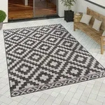 Paco Home Outdoor Teppich Wetterfest Boho Skandi Motiv Rauten Robust Balkon Terrasse