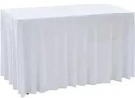 2 St&uuml;ck Stretch-tischdecken Mit Rand Wei&szlig; 243 X 76 X 74 Cm Vidaxl