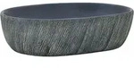 Aufsatzwaschbecken Schwarz Und Grau Oval 47x33x13 Cm Keramik Vidaxl