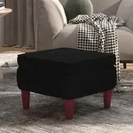 Vidaxl Stool With Wooden Legs Black Velvet