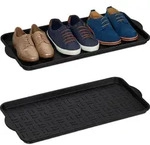 Relaxdays - Xl Schuhablage 2er Set, Abtropfschale Mit Erh&ouml;htem Rand, F&uuml;r 3-4 Paare,
