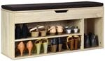 Costway - Schuhbank Mit Sitzflaeche, Schuhregal Holz, Schuhkommode Schuhablage