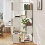 Vidaxl - B&uuml;cherregal Raumteiler Betongrau 80x24x155 Cm Holzwerkstoff
