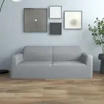 Stretch Sofahusse 2-sitzer Grau Polyester-jersey Vidaxl